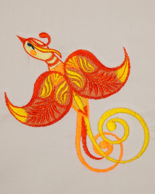 BFC1374 Glittery Scrolly Birds