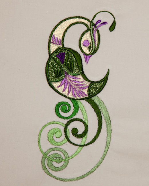 BFC1374 Glittery Scrolly Birds