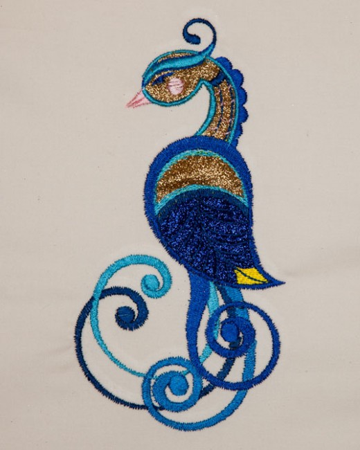 BFC1374 Glittery Scrolly Birds