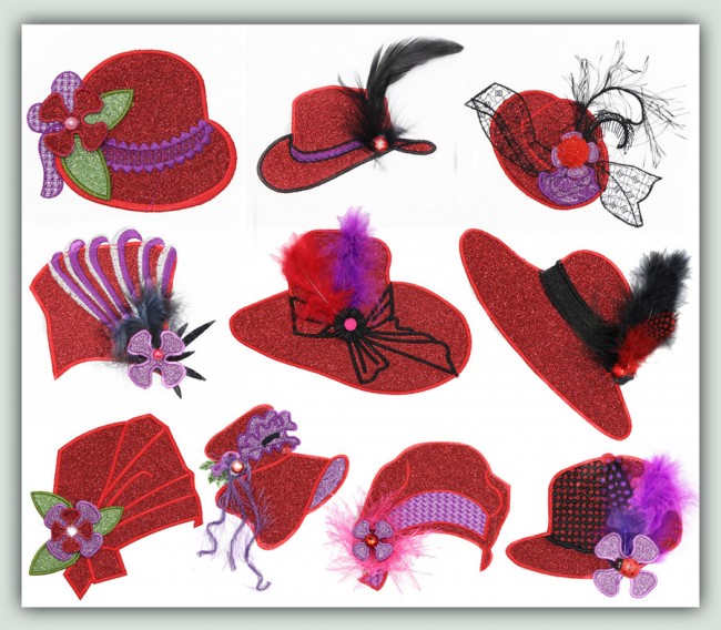 BFC1377 Glittery Red Hats