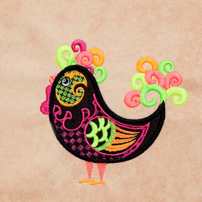BFC1386 Embellished Funky Roosters