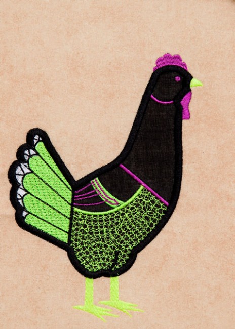 BFC1386 Embellished Funky Roosters
