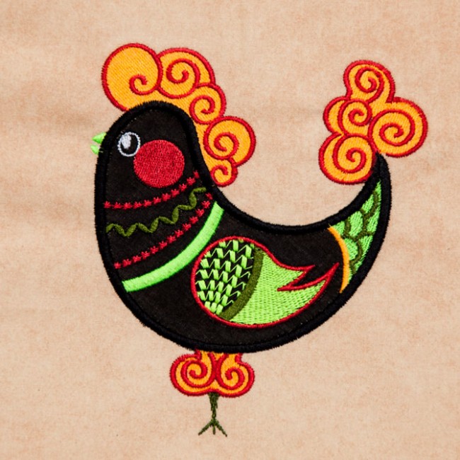BFC1386 Embellished Funky Roosters