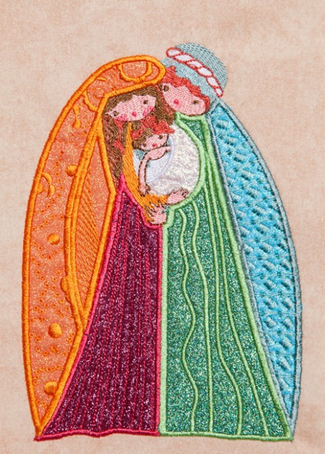 BFC1394 Folk Art Nativity Applique