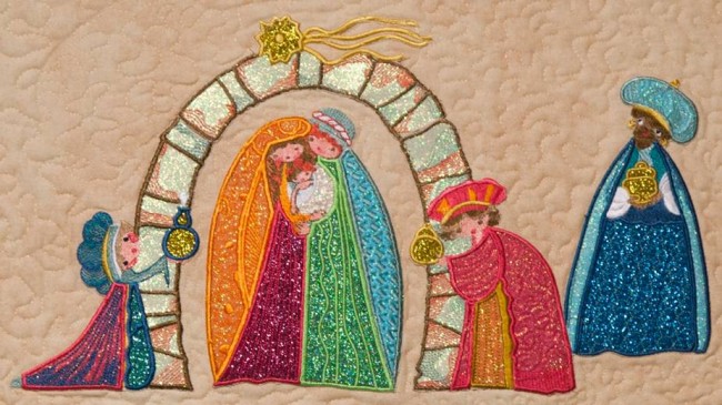 BFC1394 Folk Art Nativity Applique
