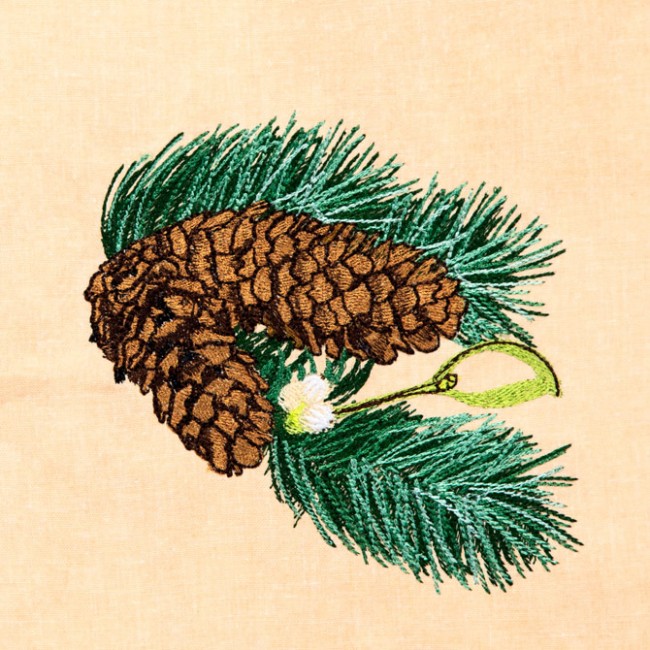 BFC1404 Holly and Pine Cones Handbag