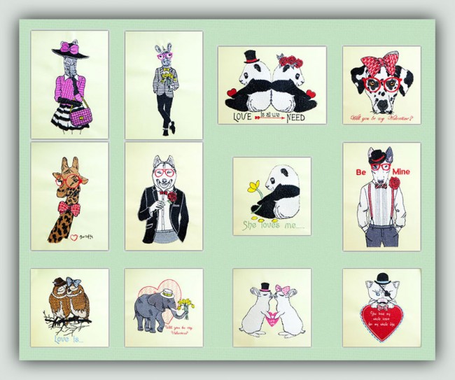BFC1424 Hipster Animals in Love Filled