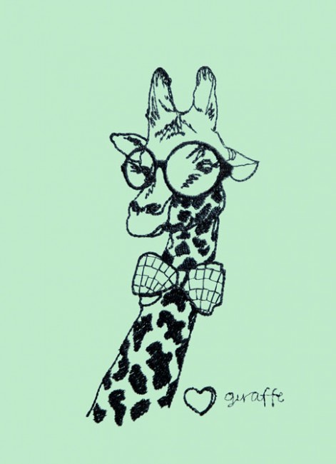 BFC1425 Hipster Animals in Love Blackwork