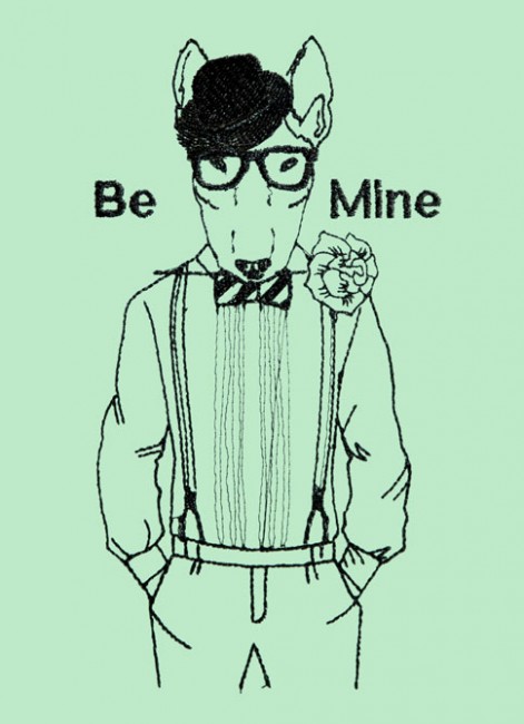 BFC1425 Hipster Animals in Love Blackwork