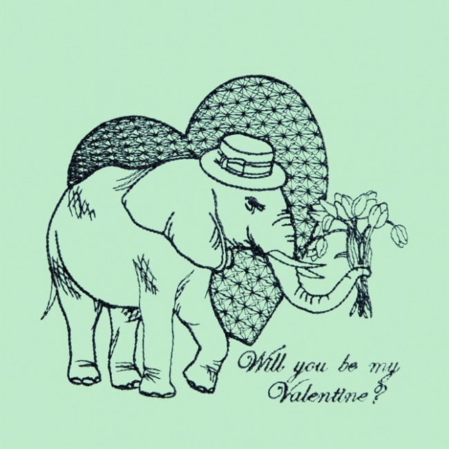 BFC1425 Hipster Animals in Love Blackwork