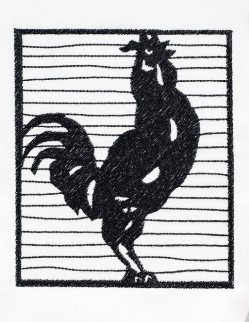 BFC1428 Blackwork Roosters