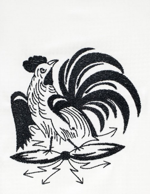 BFC1428 Blackwork Roosters