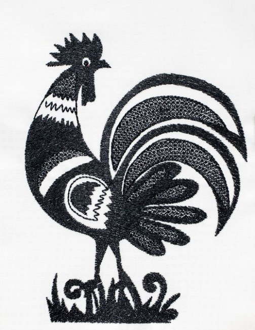 BFC1428 Blackwork Roosters