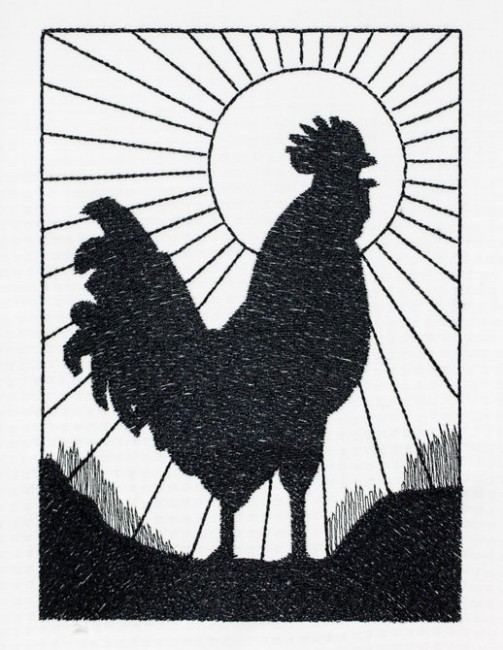 BFC1428 Blackwork Roosters