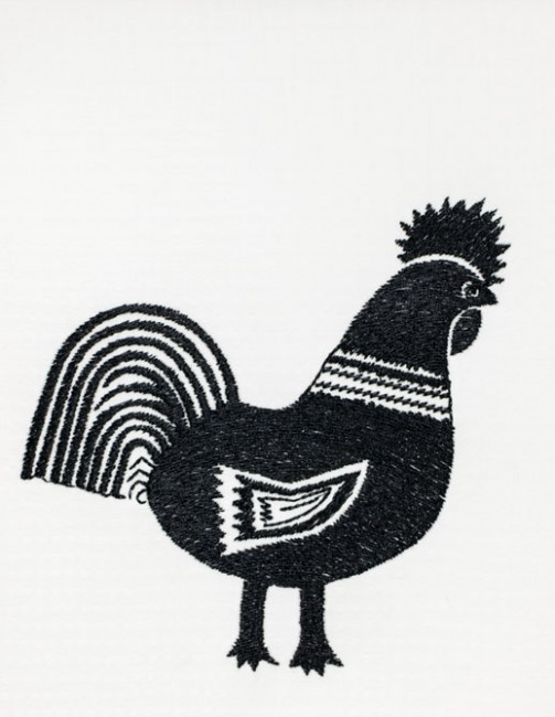 BFC1428 Blackwork Roosters