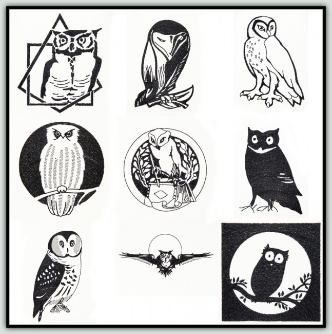 BFC1447 Blackwork Owls
