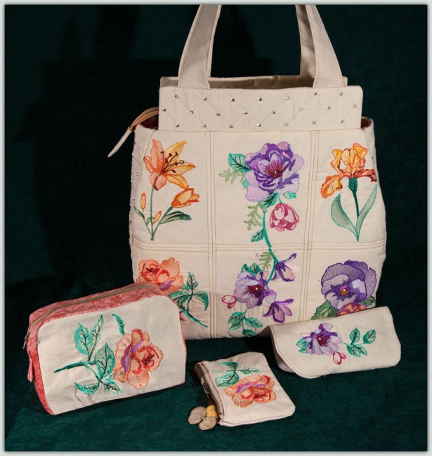 BFC1474 Watercolor Handbag Set