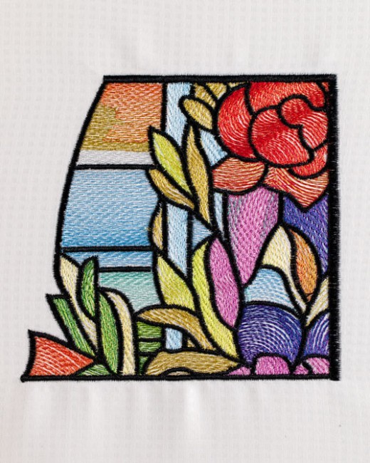 BFC1478 Tiffany Stained Glass Peony Window