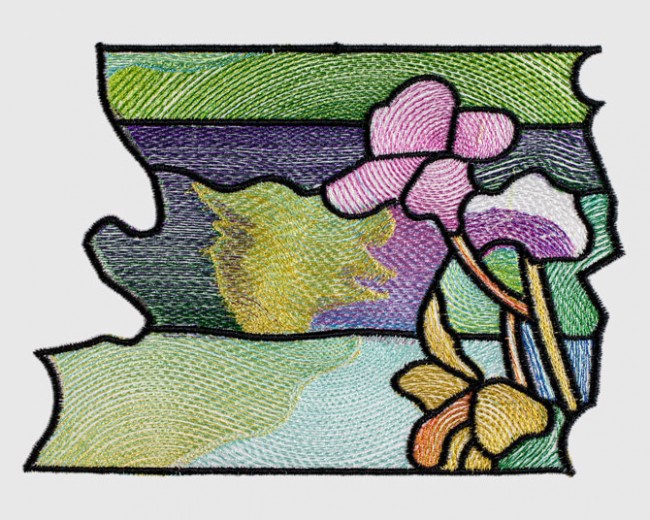 BFC1478 Tiffany Stained Glass Peony Window