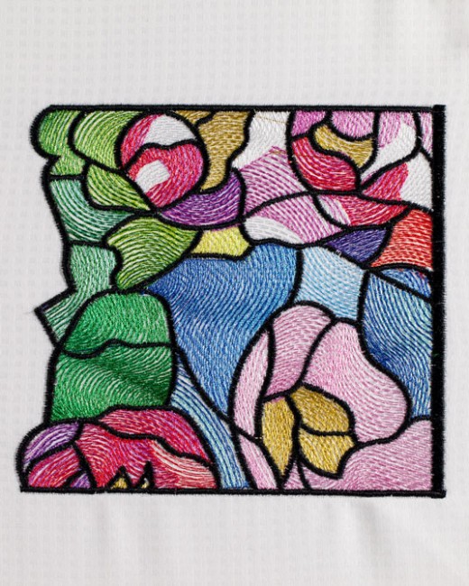 BFC1478 Tiffany Stained Glass Peony Window