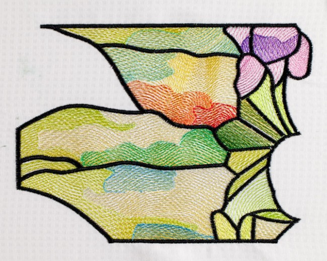 BFC1478 Tiffany Stained Glass Peony Window