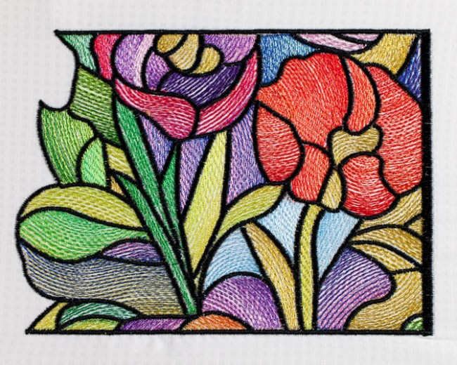 BFC1478 Tiffany Stained Glass Peony Window