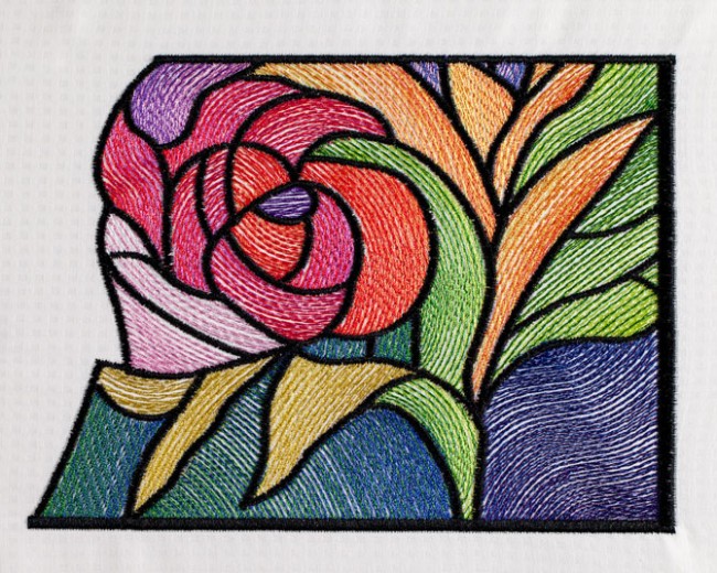 BFC1478 Tiffany Stained Glass Peony Window