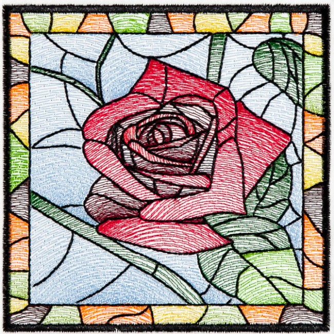 BFC1481 Stained Glass Floral Squares