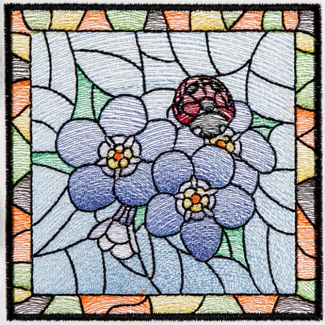 BFC1481 Stained Glass Floral Squares