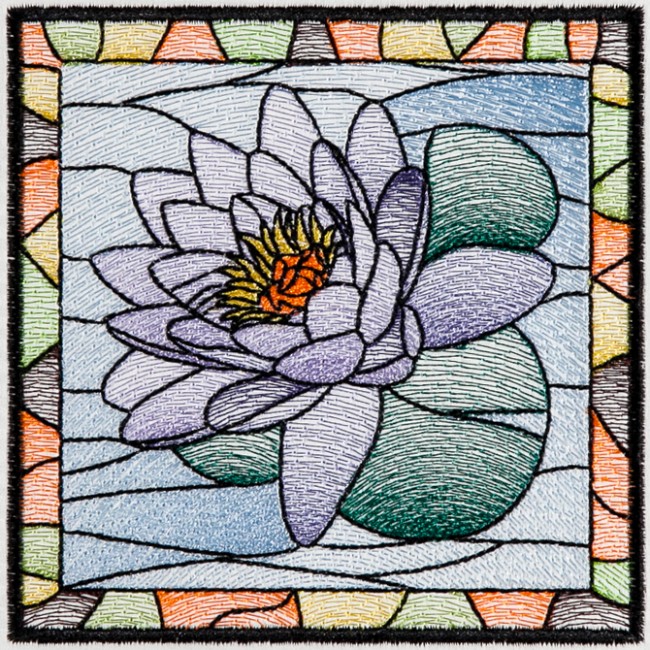 BFC1481 Stained Glass Floral Squares