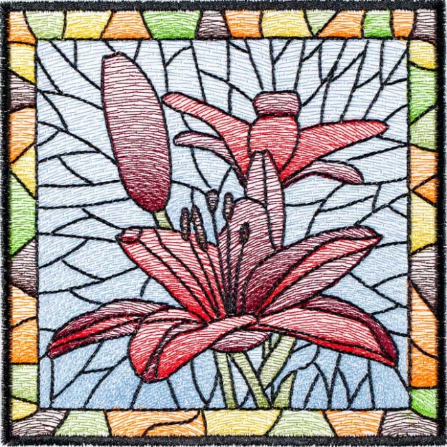 BFC1484 Stained Glass Floral Squares II