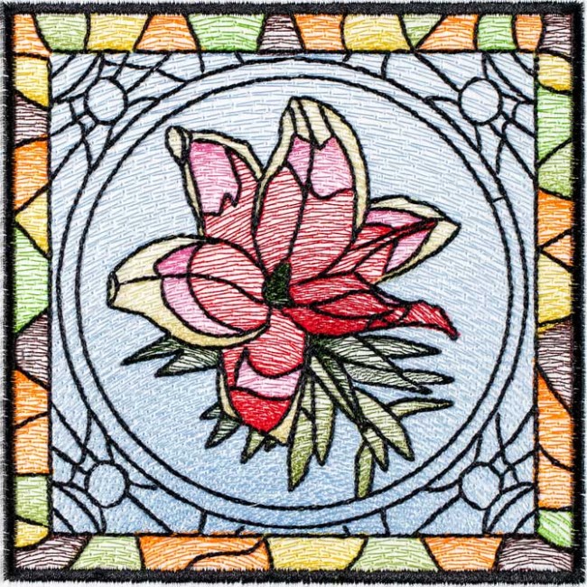 BFC1484 Stained Glass Floral Squares II