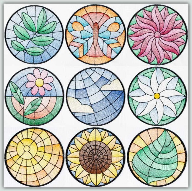 BFC1498 Stained Glass Circles-Summer's End