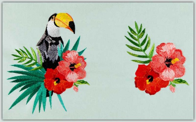 BFC1507 Tropical Birds and Flowers