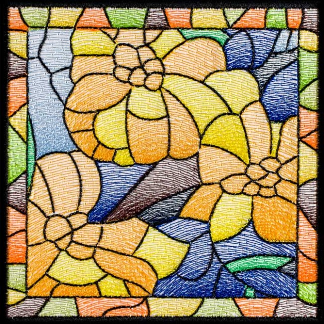 BFC1508 Stained Glass Floral Squares III