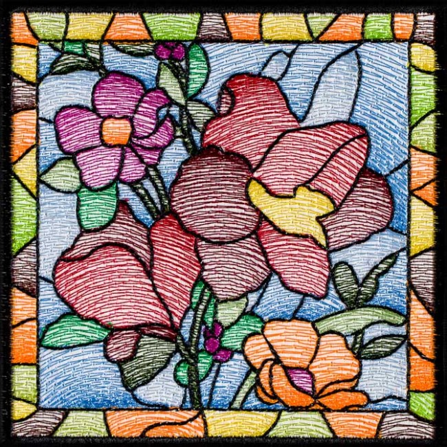 BFC1508 Stained Glass Floral Squares III