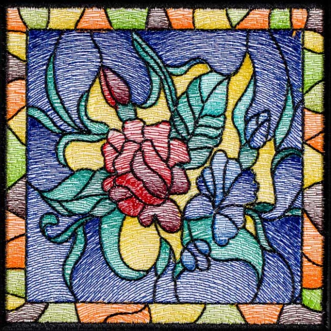 BFC1508 Stained Glass Floral Squares III