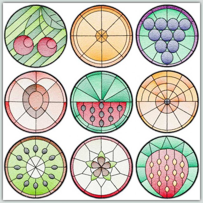 BFC1514 Stained Glass Circles-Fruit