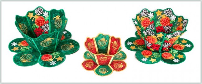 BFC1525 FSL or Fabric Christmas Bowls