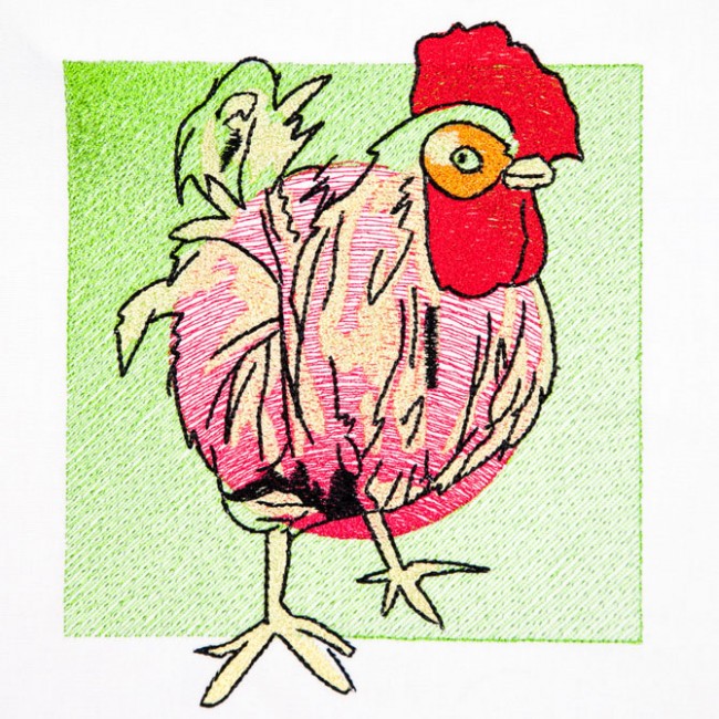 BFC1533 Colorful Abstract Roosters