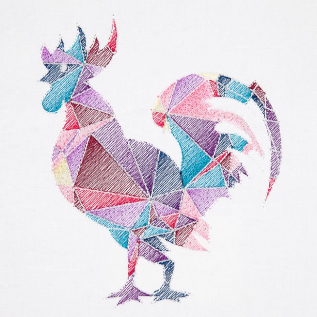 BFC1533 Colorful Abstract Roosters