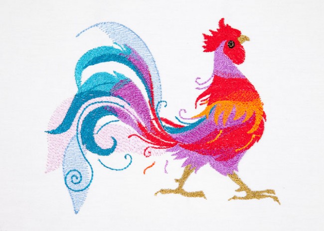 BFC1533 Colorful Abstract Roosters