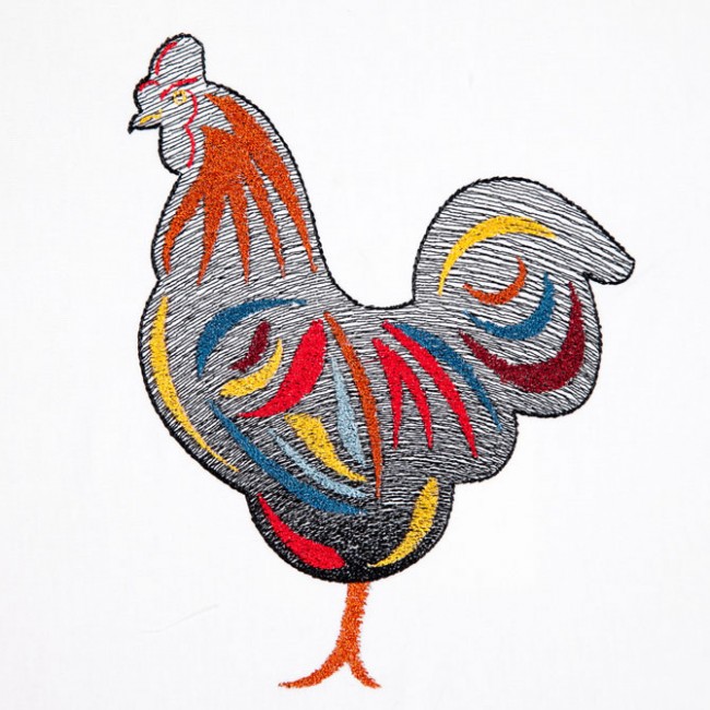 BFC1533 Colorful Abstract Roosters
