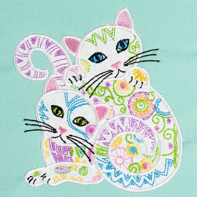 BFC1534 Applique or Not Adorable Felines