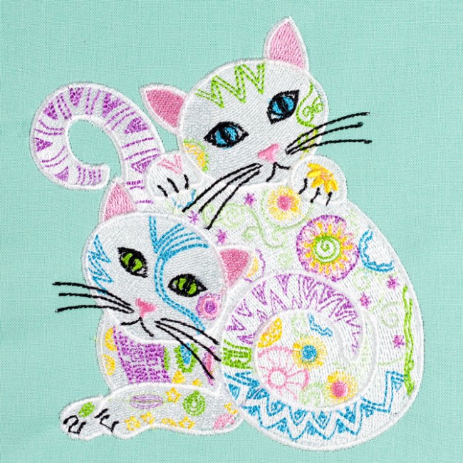 BFC1534 Applique or Not Adorable Felines