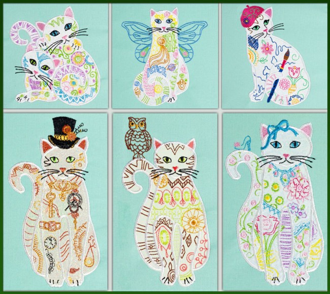 BFC1534 Applique or Not Adorable Felines