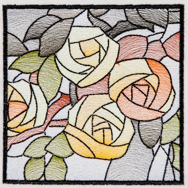 BFC1537 Stained Glass Squares-Roses