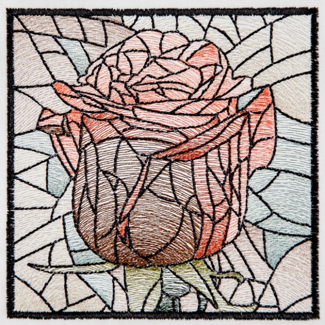 BFC1537 Stained Glass Squares-Roses