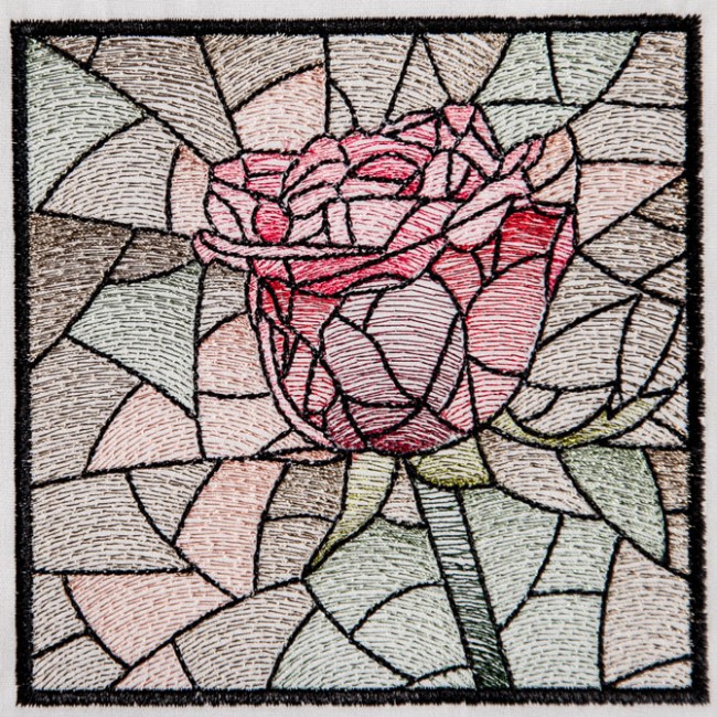BFC1537 Stained Glass Squares-Roses