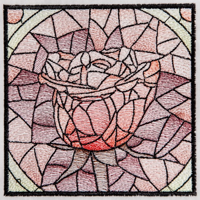 BFC1537 Stained Glass Squares-Roses